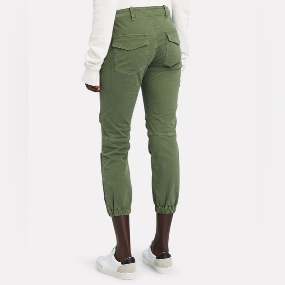 NILI LOTAN Olive Green Cropped French Military Cotton Twill Zipper Ankle Pants 8 - Picture 3 of 11
